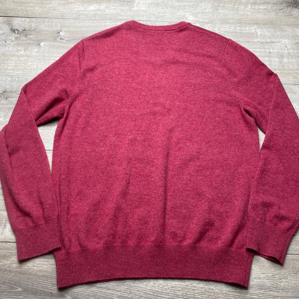 Dunning Sweater Mens XL Red Merino‎ Wool Cashmere Blend V-Neck Golf Pullover